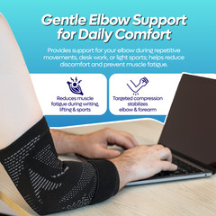 Caspe 2-Pack Elbow Sleeve Brace Wrap Adjustable Support Arm Arthritis Tendonitis