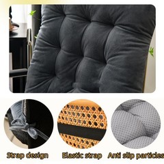Rocking Chair Cushions High Back Patio Cushion Non-Slip Bottom Tufted Seat Pa…