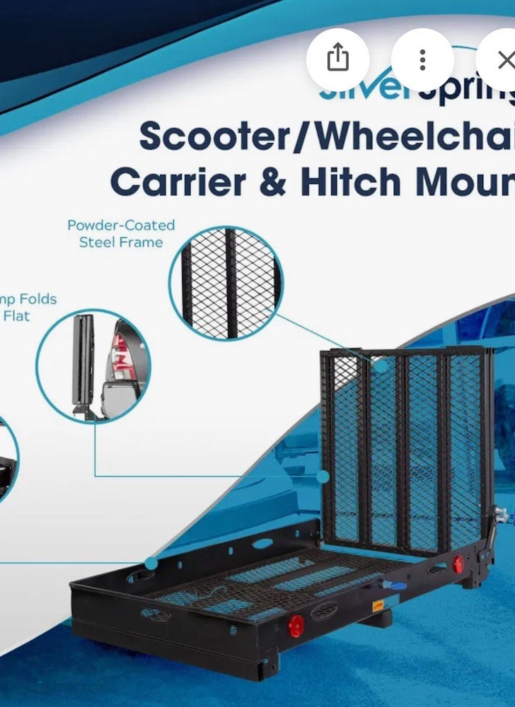 500lbs Wheelchair Hitch Carrier Mobility Electric Scooter Loading Ramp For caR