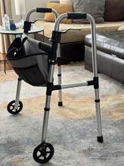 Loyoda Folding Adjustable Walker With Basket 2 Wheels Silver/Black FBL830250