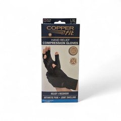 Copper Fit 1 Pair Compression Hand Relief Gloves Size L/XL Unisex Copper Infused