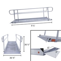 Titan Ramps 9′ 6” Wheelchair Entry Ramp with Handrails – 850 lb.