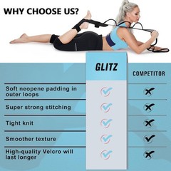 Foot & Calf Fascia Stretching Strap for Plantar Fasciitis & Flexibility