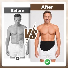 Ostomy Belt for Support Wrap with Zipper Black-Large-Inner Pocket Holder