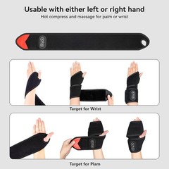 Cordless Hand Wrist Red Light Massager Pain Relief w/3Heat and 3 Vibration Modes