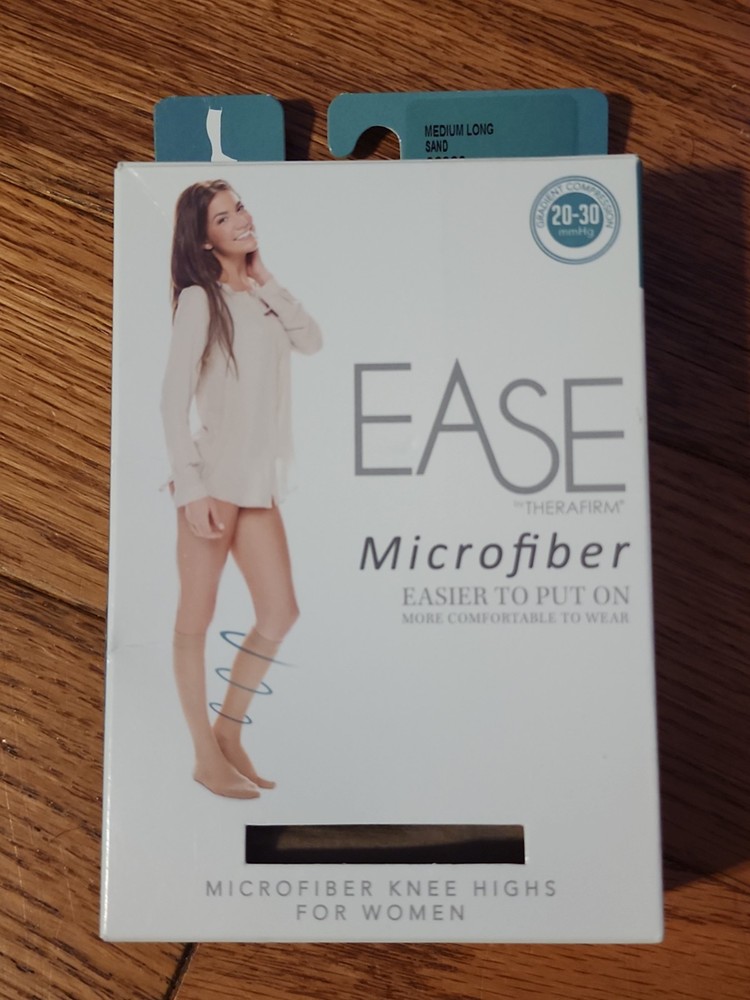 Ease Microfiber Knee Highs Womens 20-30 mmHg (Sand) Size Medium Long 62026