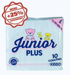 2-Pack of Kiddo Junior Plus Blue 2-Tape Plastic Backed Diaper Size Medium ABDL