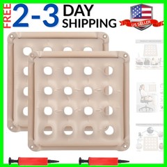 2-Pack Waffle Inflatable Seat Cushions 17×17 Inches with 2 Air Pumps – Pressu…