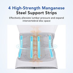 Medical-Grade Lumbar Support Belt for Back Pain Relief with Steel Plates、M-XXL