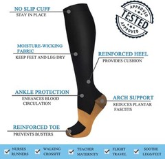Copper Compression Socks 15-20mmHg Best for Men Women Running Athletic Medical @