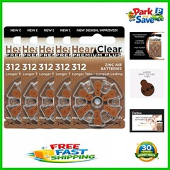All-in-One Size 312 PR41 Hearing Aid Battery Pack – 30 Batteries, Long Life