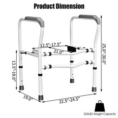 Steel Safety Toilet Rail W/Created Fixable Clamp Adjustable Order Handrail Frame