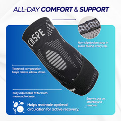 Elbow Sleeve Brace Wrap Adjustable Support Arm Arthritis Tendonitis Pain Relief