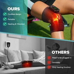 Electric Knee Massager Heated Vibration Joint Brace Therapy Shoulder Pain Relief