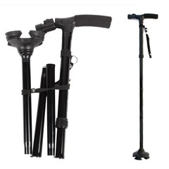 5-Levels Adjustable Height Walking Stick Portable Foldable Cane Travel
