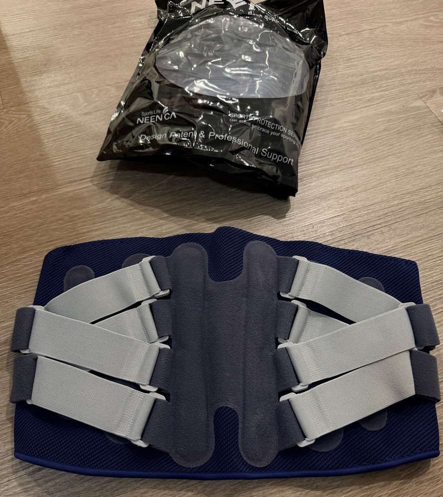 NEENCA Adjustable Waist/Back Brace Belt Size M Blue/Gray Stabilization