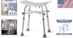 Adjustable Heavy-Duty Shower Chair for Seniors, Supports 500 lbs – Compact & …