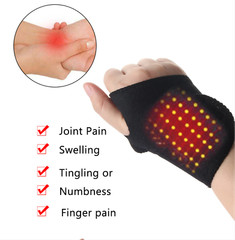 1 Pair Black Tourmaline Self-Heating Wrist Brace Bands – Arthritis Pain Relief