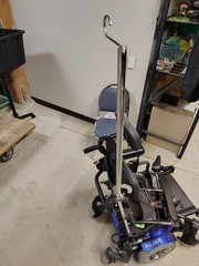 Sunrise Quickie Power Manual Wheelchair IV Pole Angle Adjustable Tilt In Space
