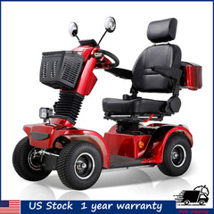4-Wheel Travel Mobility Scooter 500W 48V 20AH Battery Motor for Adult Senior Red