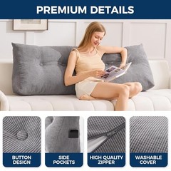 Headboard Pillow Triangle Pillows for Headboard, Head Board Queen Dark Grey