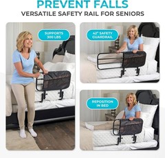 EZ Adjust Bed Rail, Adjustable Senior Bedrail and Safety Assist Railing for E…