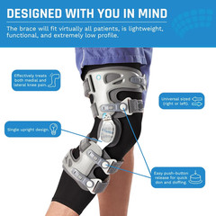 Lightweight Knee Brace with Undersleeve for OA Support & Pain Relief – Large/XL
