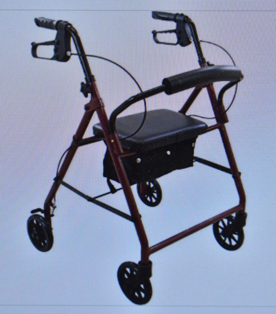 Compass Health Rollator Wheels Burgundy Finish 6″ 300lb Capacity RLS6BG