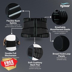 TYNOR Back Brace Small Premium Black