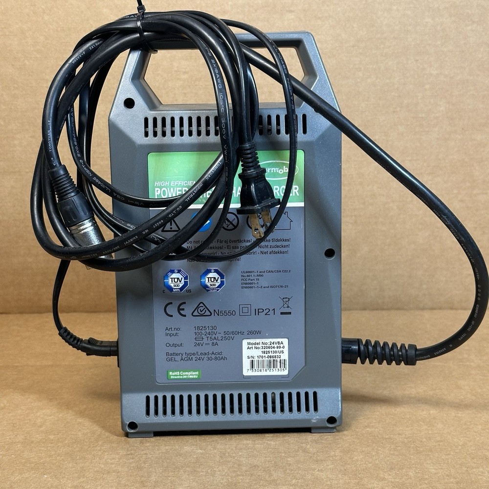 Permobil High Efficiency Power Wheelchair Battery Charger 24V 8A for Gel AGM