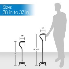 RMS Quad Cane – Adjustable Walking Cane with A Large Four-Pronged Base for Ex…