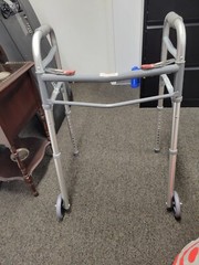 HealthLine HL8804-4 Adjustable Walker w/ 2 Wheels