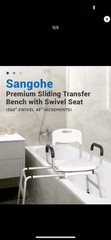 ⭐ Sliding Shower Chair w/ Extra-Wide 360° Swivel Seat 330lbs Tub Transfer Bench