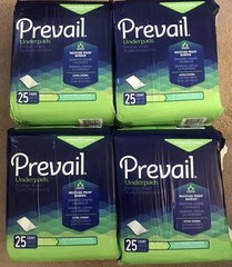 Prevail Underpad, Disposable 23X 36” 58cm X 91cm 100 Count, (4 )Pack New