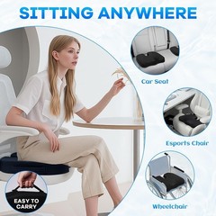 Ergonomic Cooling Memory Foam Seat Cushion & Lumbar Pillow for Office and Home