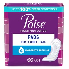 Poise Incontinent Pad 10.47 Inch Length Regular Length Moderate 132 Ct