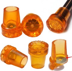 6PCS Heavy Duty Cane Tips and Crutch Tips, 3/4” 19mm & 7/8” 22mm Orange Rubber R