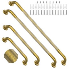 Gold Safety Grab Bars 4 Pack, Anti-Slip Shower Bar Bundle 16″, 24″, 36″, 40″ …