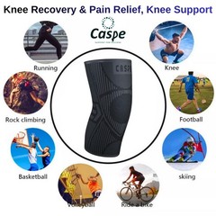 Caspe 2 Pack Knee Sleeve Brace Support For Sport Joint Pain Arthritis Relief New