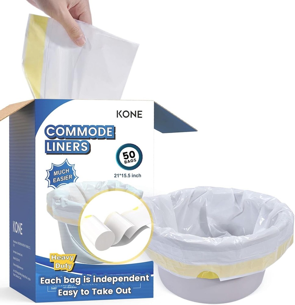 Commode Liners Disposable Waste Bags Fits All Standard Bedside Portable To