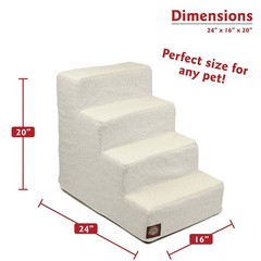 Majestic Pet 4 Step Portable Dog Stairs For Small Dogs To Get On Bed Supports