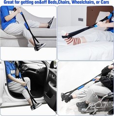 42-Inch Ergonomic Leg Lifter with Large Foot Loop for Post-Surgery Mobility Aid