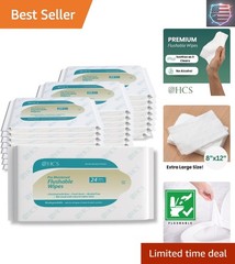 HCS XL Bulk Flushable Wipes for Adults – Travel, Home, Women & Men – Toilet W…