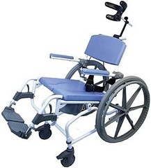 EZee Life 18″ Tilt Shower Rehab Commode Bath Toilet Wheelchair with 24″ Wheels