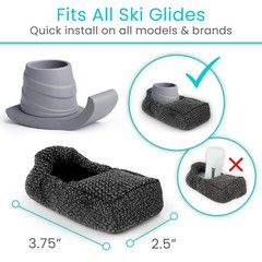 Vive Walker Ski Glide Covers (4 Pack) – Handicapped Accesories for Gray