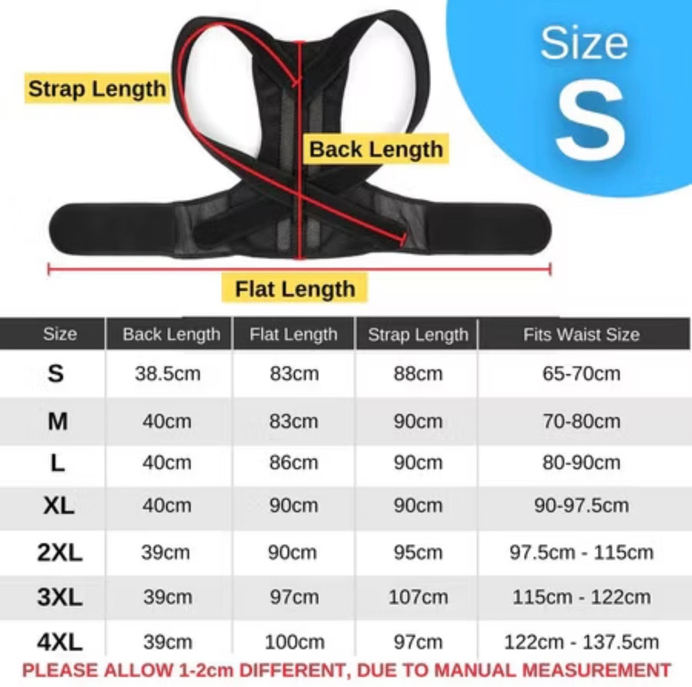 For Men Women Adjustable Posture Corrector Low Back Support Shoulder Brace Belt