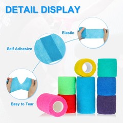 2″ x 177″ 12 Pcs Self Adhesive Bandage Wrap Elastic Self Tape Dark Green