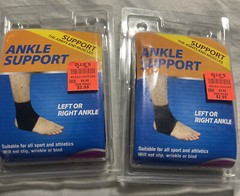 2 OBO Ankle Support Adjustable Foot Wraps Brace FITS RIGHT OR LEFT -Unisex LARGE