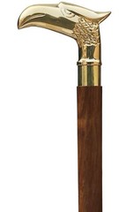 Eagle Head Wooden Cane Walking Stick for Men Women with Metal Brass Handle Wood