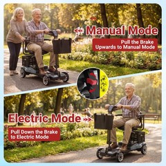 4 Wheel Mobility Scooter Adults Seniors 350W 350lbs 15 Mile Silver Swivel Seat